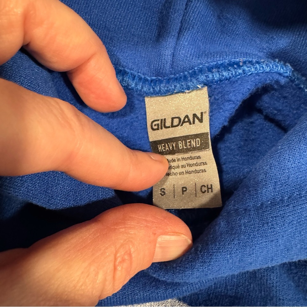 Care Bears Grumpy Bear Gildan Heavy Blend Blue Hoodie Unisex Small Boy Girl - Picture 6 of 8